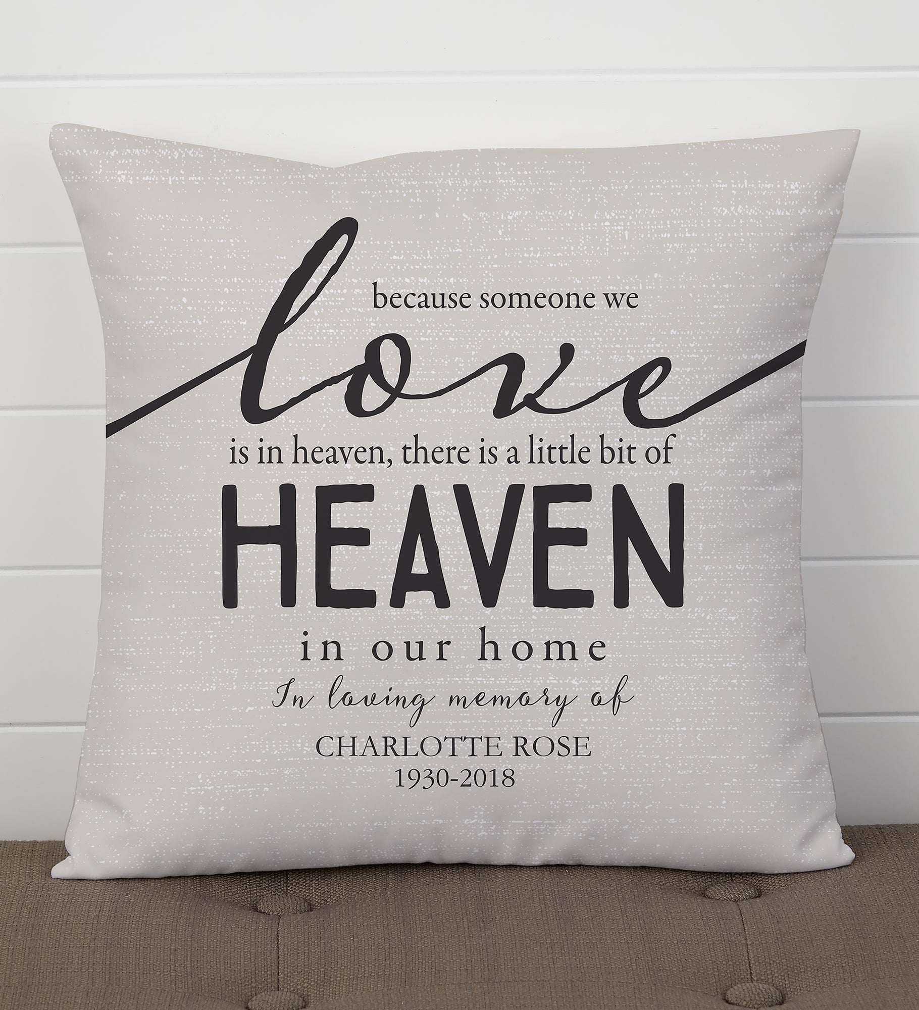 Heaven In Our Home Personalized Memorial Throw Pillow